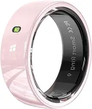 NFC Smart Ring | Activity & Sleep Tracker | Health Management | Ceramic Design | 5-7 Days Battery | Magnetic Charging | 8 Sports Modes | 5 ATM Waterproof | Android 5.1 & iOS 8.0(Pink, Size 9)