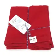 Linen Tales Lava Falls Red Table Runner 16x59" 100% Washed Linen Christmas