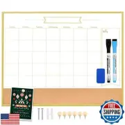 Whiteboard Calendar and Corkboard, 17" x 13" Dry Erase White Board and Bullet