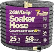 5/8" 25FT Heavy Duty Soaker Hose with Brass Connectors – Ultra-Flexible Drip Irrigation for Gardens, Lawns & Raised Beds
