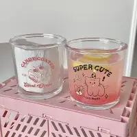 在飛比找蝦皮購物優惠-韓國 ins風 高顏值 玻璃杯 生日 貓咪優格杯 咖啡甜品杯