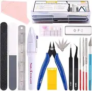 Swpeet 24Pcs Gundam Modeler Basic Tools with Duty Plastic Container, Professional Gundam Model Tools Kit Perfect for Model Kit Building Beginner Hobby Model Assemble Building(Gundam Kit - 5)
