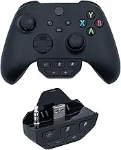 Mcbazel Headset Adapter for Xbox Series X/S Stereo Headset Audio Adapter with Volume Adjustment for Xbox One with 3.5mm Jack Controllers/Xbox Series X & Series S,Xbox ONE/ONE S Controllers - Black