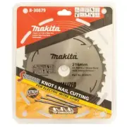 Makita 216mm 24T TCT Circular Saw Blade for Knot & Nail Cutting - Mitre Saw - Sp