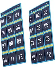 HOUDERCO 2 Pcs Over Door Phone Organizer Wall Hanging Cell Phone Storage Bag with Multiple Pockets for Classroom Space Saving Teacher Student