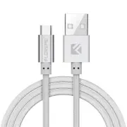 2 Pcs 2.1A Micro USB Nylon Anti Winding Charging Cable 1M for Samsung S6 S7 Edge Redmi 4 Nexus WHITE COLOR