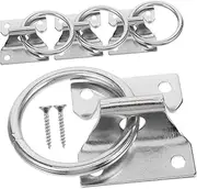 EXHUMKY Metal Tie Ring for Horses 4pcs Set Easy Install Tie Ring Blocker for Equestrian