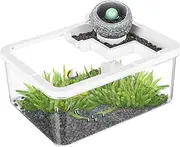 Small Fish Tank | Indoor Miniature Tank Decor - Ancient Hydroponic System Aquariums with USB Pump and Light for Reef Shrimp Jellyfish Betta Desktop Decoration