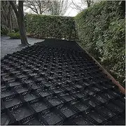 Garden Retaining Wall Grid Stabilizer Geogrid Ground Grid for Pea Gravels, Soil Stabilization Geocell Grid, Permeable Pavers - Parking Lots Landscaping Driveway(2x10m/6.5x32.8ft)