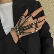 Skeleton Hand Ring Bangle Black - One Size