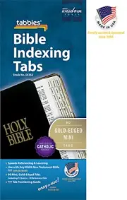 Mini Bible Tabs Old & New Testament with Catholic Books Gold Edged by Tabbies