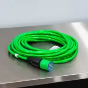 50' Pro Lock Locking Lighted Extension Cord | 12/3 SJTW Green | The Clean Garage