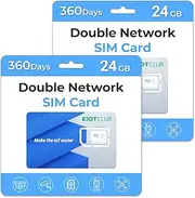 (2 Pack) EIOTCLUB Data Only SIM Card-24GB 360Day-Support USA 5G/4G/LTE Coverage Network for Cellular Security Camera Hunting Camera & Router (No Phone Number, Data Only)