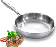 Full Clad Tri-Ply Stainless Steel Frying Pan, 10 inch Pan, All Stove