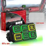6 Gang Switch Panel 720W Circuit Control System LED Light Bar W/ Cover CAR BOAT