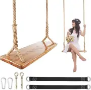 Wooden Swing for Adults,Wooden Tree Kids with 500lbs Load Capacity,Adjustable He