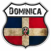 Dominica Country Flag Novelty Highway Shield Aluminum Metal Sign