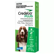 Credelio Ticks Fleas & Worms Treatment Chew Tabs for Dogs 11-22kg Green 6 Pack