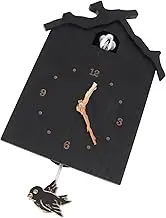 MUSISALY 1PC House Wall Clock Elegant Wooden Musical Clock with Swinging Pendulum Classic Design for Home Decoration Battery Not Included