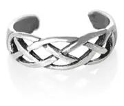 Sterling Silver Open Cable Braid Toe Ring