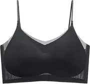 [Generic] Sports Bra with Support Women's Comfortable Sexy Ultra Thin Silk Beautiful Back Seamless Anti Sagging Sports Bra Small Bras