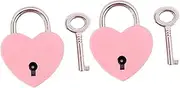 Angoily Mini Lock Security Padlock Heart-Shaped Diary Lock Dorm Door Lock 2pcs Portable Mini Locks for Travel