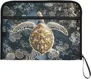 YMXFXP Expandable Filing Folder Sea Turtle Swim, 13-Pocket Funny Cute Design with Sticky Labels, A4 Letter Size Document Organizer for Office, School, Boys, Girls