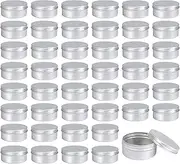 Moretoes 45 Pack Tins, 4oz Metal Round Tins Aluminum Empty Candle Tin with Screw Lid for Lotion Bars, Salve, Spices or Candles
