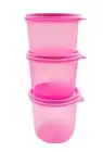 Tupperware Pink Plastic Snack N All Gift Container 450ml 550ml 650ml (3) Set