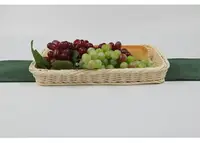 在飛比找樂天市場購物網優惠-超市環保塑編仿藤編超市面包籃長方形塑膠托盤水果籃子蛋糕籃筐子