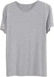 [AUPancc] Modal Pajamas Women's Pajama Tops - Sleep Shirts for Women, Pure Color Round Neck(5 Colors)