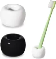 Small Ceramic Toothbrush Holder Stand for Bathroom,2Pcs Mini Ceramic Toothbrush
