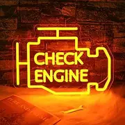 UponRay Check Engine Neon Signs, Garage Decor Neon Light, LED Check Engine Neon Sign for Wall Decor, Dimmable & Powered by USB Neon Lights for Car Repair Shop Workshop Warehouse Background Car Party