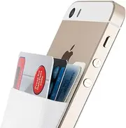 Sinjimoru Basic Cell Phone Wallet Stick on, Phone Card Holder for Back of Phone Functioning as Adhesive iPhone Wallet & iPhone Card Holder. Sinji Pouch Basic 2 White