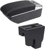 Car Armrest for Fit for Jazz 2002 2003 2004 2005 2006 2007 Armrest Box Car Armrest Storage Box Car Accessories Car Arm Rest(B red line NO USB)