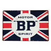 Warning Metal Tin Sign Bp Motor Spirit Rustic Look Vintage Man Cave Car 300x200