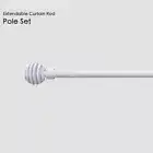 Curtain Pole Rod Extendable Curtain Metal Rod Rail Finial Set 16/19mm Adjustable
