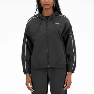 【NEW BALANCE】外套 Essentials Woven Jacket 女款 黑 寬版 連帽外套 NB 紐巴倫(WJ33502BK)