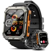 Military Smart Watch for Men with Blood Pressure Answer/Make Call Rugged Tact...