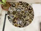 Black Wild Geode Agate Coffee Table Top, Agate Stone Center Table Top, Home Deco