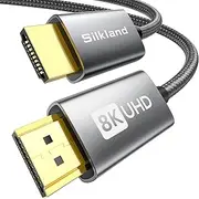 Silkland 8K HDMI 2.1 Cable 0.3M, High Speed HDMI Cables 48Gbps for Monitor, 8K@60Hz, 4K@120Hz High Speed HDMI Cord for Gaming, ARC/eARC, HDR10, HDCP 2.2&2.3 for Roku TV, Xbox, PS5/4, Laptop, Soundbar