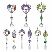 3pcs Suncatcher Rainbow Quartz Natural Stone Window Hanging Crystal Drop Pendant