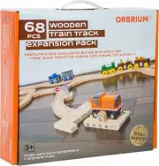 ORBRIUM Toys 68 Pcs Wooden Train Tracks FREE Layouts fit thomas, brio, ikea,