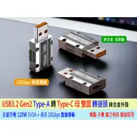 在飛比找蝦皮購物優惠-台灣熊讚 鋅合金120W USB3.2 Type-A 轉 T