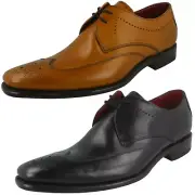 Mens Loake Brogue Lace Up Leather Shoes Stitch