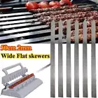 50cm Wide No-Wood Handle Flat Stainless Steel BBQ Skewers Shish Kebab Turkish Pe
