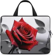 Laptop Case Sleeve Shockproof Computer Carrying Bag Black And White Red Rose Notebook Case Cover Laptop Bag Water Resistant Computer Cases Tablet Briefcase for Travel Business 13 Inch, Black and White