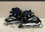 Scale Sports InLine Skates, Roller Blades, adjustable size us kid5-6 BLUE BLACK