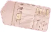 yuksok Foldable Jewelry Case Foldable Jewelry Roll Large Travel Soft Storage Holder Watches Jewelry Organizer Case Jewelry Roll Bag, pink