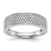 0.54ct. CZ Solid Real 14K White Gold Micro Pave Wedding Band Ring